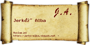 Jerkó Alba névjegykártya